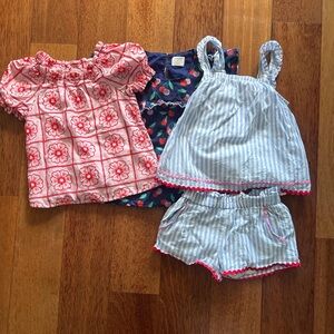 Lot of Crewcuts size Small Tops/sets Cherries Embroidered Floral and Rick rack